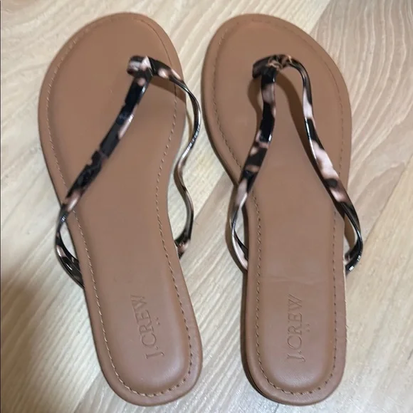 J. Crew Women's Leopard Print Sandals NWOT - Picture 1 of 3